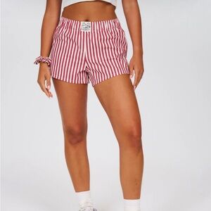 Single Fitted Boxer Shorts - Candy Stripe Cherry